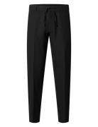 Slh196-Straight Leroy Linen Bld Pnt Noos Bottoms Trousers Chinos Black...