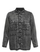 Carkenya Life Acid Wash Jacket Otw Tops Shirts Long-sleeved Black ONLY...