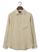 Classic Linen Shirt Tops Shirts Long-sleeved Green Lexington Clothing