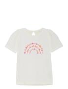 T-Shirt Ss Tops T-shirts Short-sleeved White Creamie
