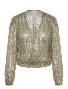 Dante6-Crazyabout Sequins Cardigan Tops Knitwear Cardigans Gold Dante6