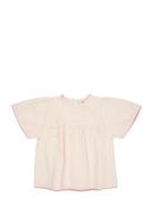 Seersucker Blouse W. Contrast Edge Tops Blouses & Tunics Pink Copenhag...