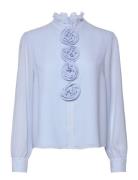 Lorainecras Shirt Tops Blouses Long-sleeved Blue Cras