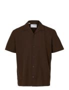 Slhrelaxsun Shirt Ss Resort Tops Shirts Short-sleeved Brown Selected H...