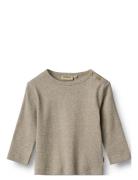 T-Shirt L/S Milo Tops T-shirts Short-sleeved Grey Wheat