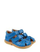 Classic Rub Sole Closed Two Velcro Shoes Summer Shoes Sandals Blue Pom...