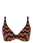 Totem Swimwear Plunge Bra Bikiniyläosa Bikiniliivit Brown Chantelle Be...