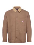 Tjm Canvas Cord Overshirt Ext Tops Overshirts Brown Tommy Jeans