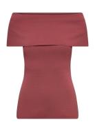 Beatriz Knitted Top Tops T-shirts & Tops Short-sleeved Red Twist & Tan...