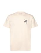 Printed T-Shirt Tops T-shirts Short-sleeved Cream Revolution