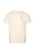 Printed T-Shirt Tops T-shirts Short-sleeved Cream Revolution