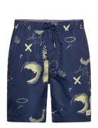 Printed Long-Length Swimshort Uimashortsit Blue Scotch & Soda