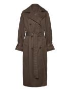 Over D Double-Breasted Trench Coat Trenssi Takki Brown Weekday
