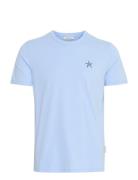 Cfemmet Tee With Embroidery Tops T-shirts Short-sleeved Blue Casual Fr...