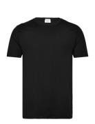 Organic Slub Yarn O-Neck Tee S/S Tops T-shirts Short-sleeved Black Lin...