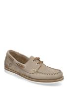 Women Lace-Up Loaferit Matalat Kengät Beige Tamaris