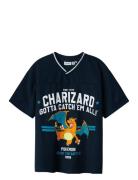 Nkmmilas Pokemon Nreg Ss Poly Top Sky Tops T-shirts Short-sleeved Navy...