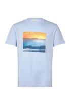 Placed Graphic T-Shirt Tops T-shirts Short-sleeved Blue GANT