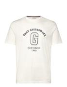 Graphic Ss T-Shirt Tops T-shirts Short-sleeved White GANT