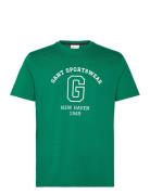 Graphic Ss T-Shirt Tops T-shirts Short-sleeved Green GANT