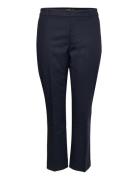 Double-Faced Stretch Cotton Pant Bottoms Trousers Straight Leg Blue La...