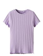 Nkfnoralina Ss Top Noos Tops T-shirts Short-sleeved Purple Name It