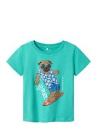 Nmmfrolle Ss Top Box Tops T-shirts Short-sleeved Blue Name It