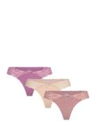 Seamless String W Lace On Side 3-Pack Stringit Alusvaatteet Multi/patt...