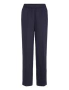 Linen Blend Pull On Pants Bottoms Trousers Straight Leg Navy GANT