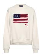 Logo Flag French Terry Crewneck Tops Sweat-shirts & Hoodies Sweat-shir...
