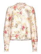 Viscose Blouse Tops Blouses Long-sleeved Multi/patterned By Ti Mo
