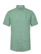 Douglas Linen Shirt-Classic Fit Designers Shirts Casual Green Morris