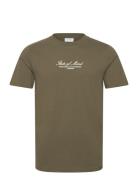 Embroidery O-Neck Tee S/S Tops T-shirts Short-sleeved Green Lindbergh