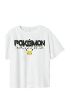Nkmmat Pokemon Nreg Ss Top Box Sky Tops T-shirts Short-sleeved White N...