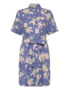 Reg Linen Floral Print Shirt Dress Lyhyt Mekko Blue GANT