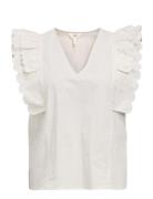 Objhope Papaya Nour S/S Top E Div Tops Blouses Short-sleeved White Obj...