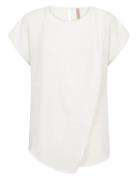 Sc-Cemre Tops Blouses Short-sleeved White Soyaconcept