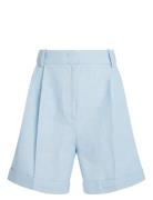 Linen Mix Pleated Short Bottoms Shorts Casual Shorts Blue Tommy Hilfig...