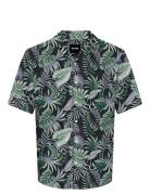 Onswayne Life Aop Ss Viscose Shirt Noos Tops Shirts Short-sleeved Blac...