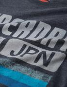 Japan Stripe Relaxed Tee Tops T-shirts Short-sleeved Grey Superdry