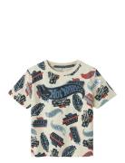 Nmmary Hotwheels Nreg Ss Top Sky Tops T-shirts Short-sleeved Cream Nam...