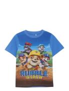 T-Shirt Ss Tops T-shirts Short-sleeved Blue Minymo