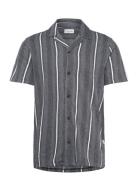 Knitted Resort Collar S/S Tops Shirts Short-sleeved Navy Lindbergh