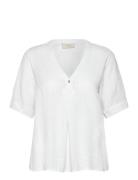 Fqlarin-Blouse Tops Blouses Short-sleeved White FREE/QUENT