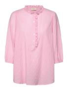 Fqrolly-Blouse Tops Blouses Long-sleeved Pink FREE/QUENT
