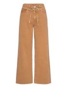 Loose Tie Waist Twill Trousers Bottoms Jeans Wide Brown Monki