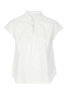 Ella Top Tops Blouses Short-sleeved White Newhouse