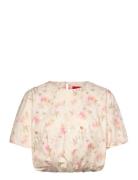 Bubblecras Blouse Tops Blouses Short-sleeved Cream Cras