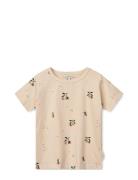 Apia Printed Shortsleeve T-Shirt Tops T-shirts Short-sleeved Beige Lie...