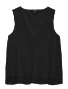 Vmh Y Lace Sl V-Neck Top Wvn Ga Tops T-shirts & Tops Sleeveless Black ...